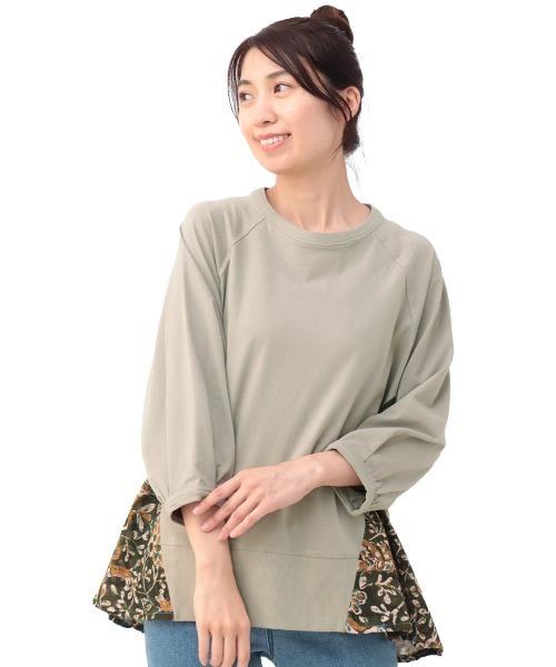 チチカカ(チチカカ)の「オトミプリントコンビプルオーバー(Tシャツ/カットソー・レディース・ブラック/グレー・FREE)」の7枚目の写真
