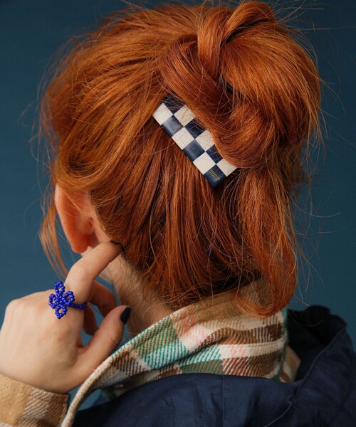 BEAMS BOY（ビームスボーイ）の「チェッカー ヘアクリップ（バレッタ/ヘアクリップ・レディース・ブラック/レッド/ネイビー・ONE SIZE）」の3枚目の写真
