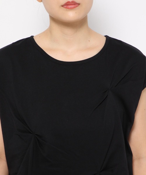 LEPSIM（レプシィム）の「タックデザインチュニック　134102（Tシャツ/カットソー・レディース・オフホワイト/ライトグレー/ブラック・FREE）」の15枚目の写真