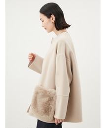 Mila Owen ミラオーウェン 2WAYファーポケットリバーコート キャメル ミラ オーウェン Mila Owen 【WEB限定カラー】2wayファーポケット