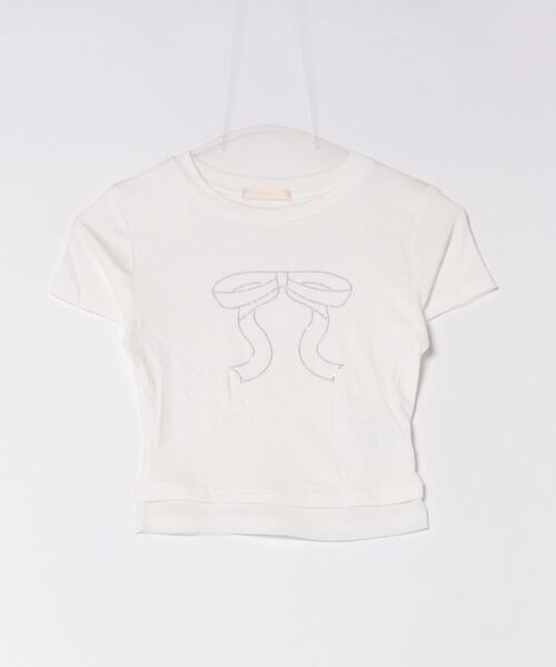 frunco(フランコ)の「リボンラインストーンクロップドTシャツ(Tシャツ/カットソー・レディース・ホワイト・MEDIUM)」の10枚目の写真