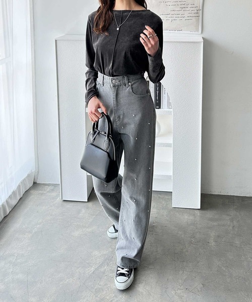 セール】前後2WAYメッシュベロアカットソー（Tシャツ/カットソー