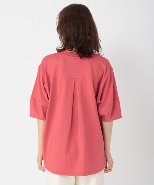 studio CLIP（スタディオクリップ）の「【接触冷感/紫外線防止】ニットリブコクーン袖プルオーバー（Tシャツ/カットソー・レディース・オフホワイト/ライトブラウン/スモーク/レッド・FREE）」の16枚目の写真