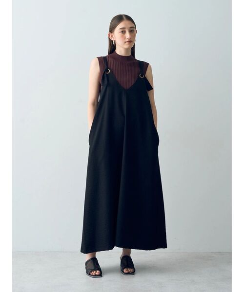 YECCA VECCA（イェッカヴェッカ）の「ハイネックノースリーブニット（ニット/セーター・レディース・ブラック/アイボリー/ダークブラウン・FREE）」の5枚目の写真