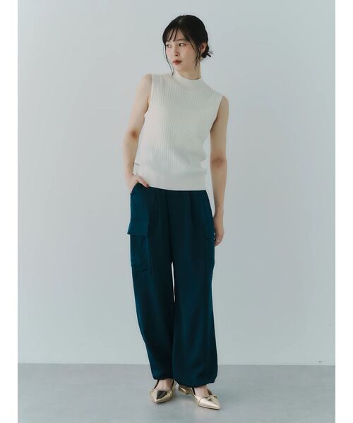 YECCA VECCA（イェッカヴェッカ）の「ハイネックノースリーブニット（ニット/セーター・レディース・ブラック/アイボリー/ダークブラウン・FREE）」の19枚目の写真