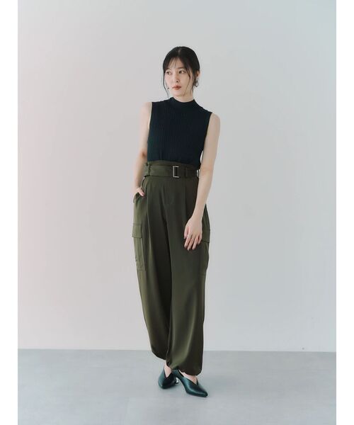 YECCA VECCA（イェッカヴェッカ）の「ハイネックノースリーブニット（ニット/セーター・レディース・ブラック/アイボリー/ダークブラウン・FREE）」の22枚目の写真