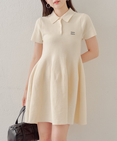 Chico ワンピース　ホワイト 新品 Chico/チコ ジャガードミニキャミワンピース/ホワイト