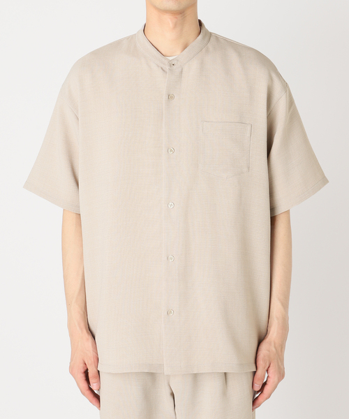 JOURNAL STANDARD relume（ジャーナルスタンダード　レリューム）の「"吸水速乾" TECH DRY バンドカラー 半袖シャツ（シャツ/ブラウス・メンズ・ブラック/アイボリー/オリーブ/クリアブルー・SMALL/MEDIUM/LARGE）」の5枚目の写真