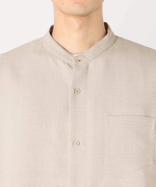 JOURNAL STANDARD relume（ジャーナルスタンダード　レリューム）の「"吸水速乾" TECH DRY バンドカラー 半袖シャツ（シャツ/ブラウス・メンズ・ブラック/アイボリー/オリーブ/クリアブルー・SMALL/MEDIUM/LARGE）」の9枚目の写真