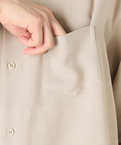 JOURNAL STANDARD relume（ジャーナルスタンダード　レリューム）の「"吸水速乾" TECH DRY バンドカラー 半袖シャツ（シャツ/ブラウス・メンズ・ブラック/アイボリー/オリーブ/クリアブルー・SMALL/MEDIUM/LARGE）」の13枚目の写真