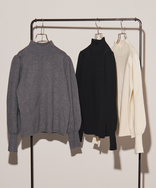 SETUP7(セットアップセブン)の「【SETUP7】volume sleeve high neck knit(ニット/セーター・レディース・ブラック/オフホワイト/チャコールグレー・FREE)」の12枚目の写真