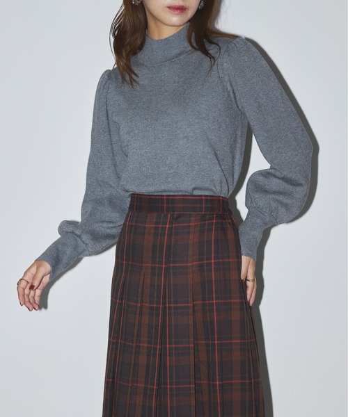 SETUP7(セットアップセブン)の「【SETUP7】volume sleeve high neck knit(ニット/セーター・レディース・ブラック/オフホワイト/チャコールグレー・FREE)」の7枚目の写真