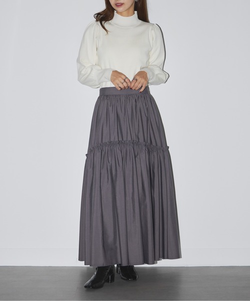 SETUP7(セットアップセブン)の「【SETUP7】volume sleeve high neck knit(ニット/セーター・レディース・ブラック/オフホワイト/チャコールグレー・FREE)」の21枚目の写真