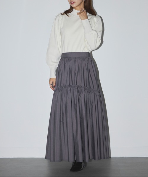 SETUP7(セットアップセブン)の「【SETUP7】volume sleeve high neck knit(ニット/セーター・レディース・ブラック/オフホワイト/チャコールグレー・FREE)」の22枚目の写真