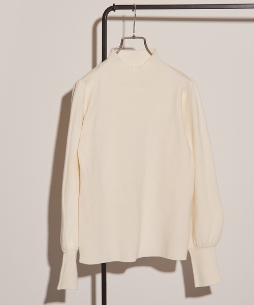 SETUP7(セットアップセブン)の「【SETUP7】volume sleeve high neck knit(ニット/セーター・レディース・ブラック/オフホワイト/チャコールグレー・FREE)」の5枚目の写真
