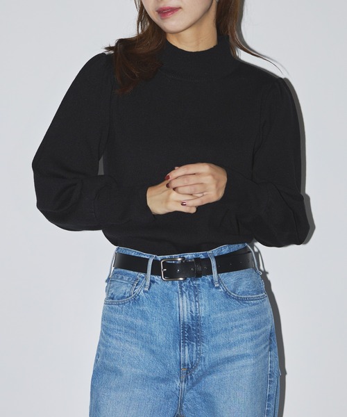 SETUP7(セットアップセブン)の「【SETUP7】volume sleeve high neck knit(ニット/セーター・レディース・ブラック/オフホワイト/チャコールグレー・FREE)」の14枚目の写真