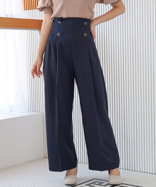 ASTORIA ODIER(アストリアオディール)の「クリアボタンワイドパンツ(その他パンツ・レディース・ピンク/ネイビー/チャコールグレー/ブラック/ブルーグリーン/グレイッシュベージュ・SMALL/MEDIUM/LARGE)」の15枚目の写真