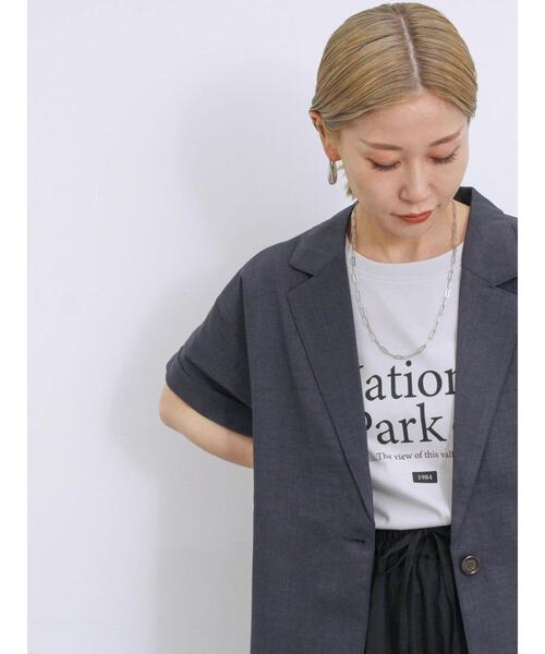 Samansa Mos2 blue（サマンサモスモスブルー）の「リネンタッチシャツジャケット（シャツ/ブラウス・レディース・チャコールグレー/ベージュ/シルバーグレー・F）」の8枚目の写真