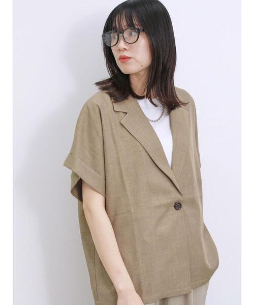 Samansa Mos2 blue（サマンサモスモスブルー）の「リネンタッチシャツジャケット（シャツ/ブラウス・レディース・チャコールグレー/ベージュ/シルバーグレー・F）」の12枚目の写真