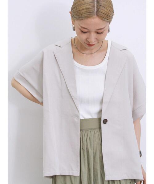 Samansa Mos2 blue（サマンサモスモスブルー）の「リネンタッチシャツジャケット（シャツ/ブラウス・レディース・チャコールグレー/ベージュ/シルバーグレー・F）」の16枚目の写真