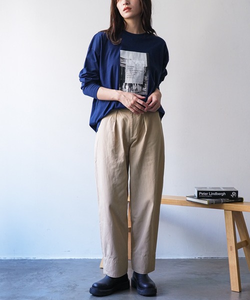 mili an deni（ミリアンデニ）の「フォトプリントロンT（Tシャツ/カットソー・レディース・ネイビー/ブラック/チャコールグレー/オフホワイト・L/M）」の14枚目の写真
