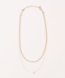 AVALON(U.Q)（アバロン）の「ライスチェーン×淡水パールレイヤードネックレス（ネックレス）」