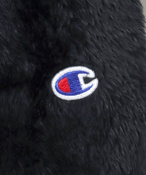 Champion(チャンピオン)の「Champion/チャンピオン Sherpa Fleece Snap Jacket/シェルパフリース ロゴ ワンポイント刺繍 スナップ ジャケット/ボアジャケット/ノーカラージャケット/レディース(ノーカラージャケット・レディース・グレイッシュベージュ/ブラック・M/L)」の14枚目の写真