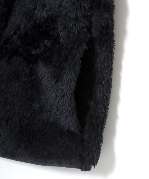 Champion(チャンピオン)の「Champion/チャンピオン Sherpa Fleece Snap Jacket/シェルパフリース ロゴ ワンポイント刺繍 スナップ ジャケット/ボアジャケット/ノーカラージャケット/レディース(ノーカラージャケット・レディース・グレイッシュベージュ/ブラック・M/L)」の13枚目の写真