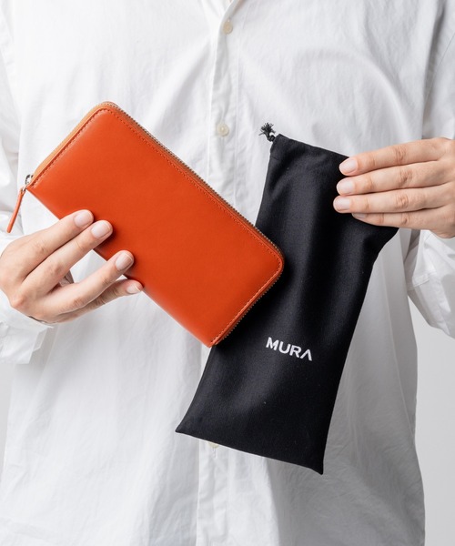 セール】牛革 スキミング防止機能付き YKKラウンドファスナー 長財布