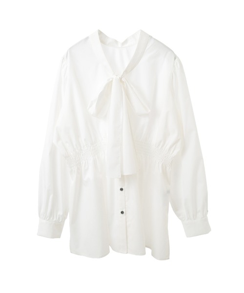 YECCA VECCA（イェッカヴェッカ）の「2wayリボンブラウス（シャツ/ブラウス・レディース・ライム/ブラック/ホワイト・FREE）」の5枚目の写真