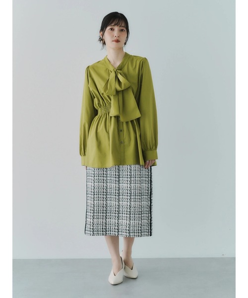 YECCA VECCA（イェッカヴェッカ）の「2wayリボンブラウス（シャツ/ブラウス・レディース・ライム/ブラック/ホワイト・FREE）」の18枚目の写真