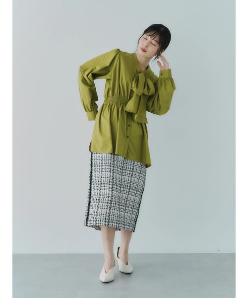 YECCA VECCA（イェッカヴェッカ）の「2wayリボンブラウス（シャツ/ブラウス・レディース・ライム/ブラック/ホワイト・FREE）」の17枚目の写真