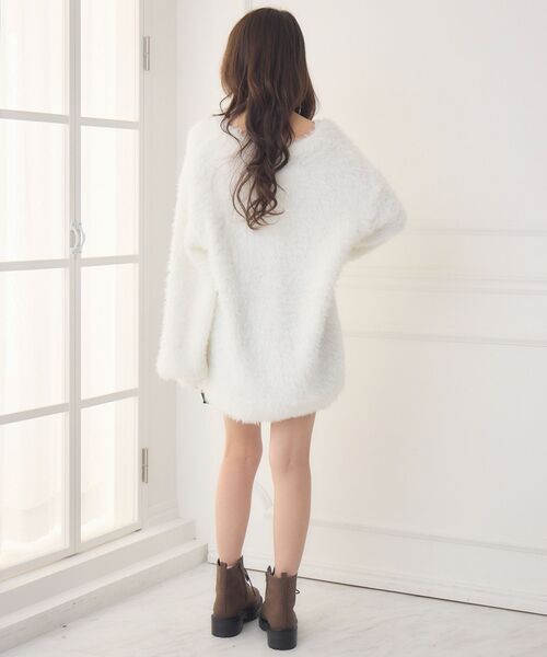 ems excite(エムズエキサイト)の「BIGシャギーカーデ(カーディガン/ボレロ・レディース・ピンク/オフホワイト/ベージュ/チャコールグレー/ブルー/ホワイト/ライトブルー・FREE)」の14枚目の写真