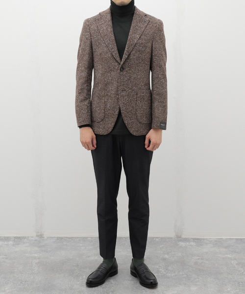 EDIFICE(エディフィス)の「BRERAS(ブレラス) Melange Jersey JKT A4NAPOLITJR017(テーラードジャケット・メンズ・ブラウン系その他・50/48/46/44)」の2枚目の写真