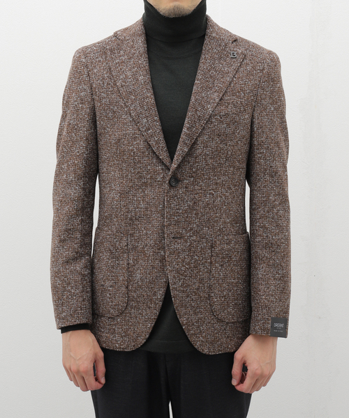 EDIFICE(エディフィス)の「BRERAS(ブレラス) Melange Jersey JKT A4NAPOLITJR017(テーラードジャケット・メンズ・ブラウン系その他・50/48/46/44)」の3枚目の写真