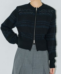 PUBLIC TOKYO | 【スタイルアップ】クロシェライクジップニット(カーディガン/ボレロ)