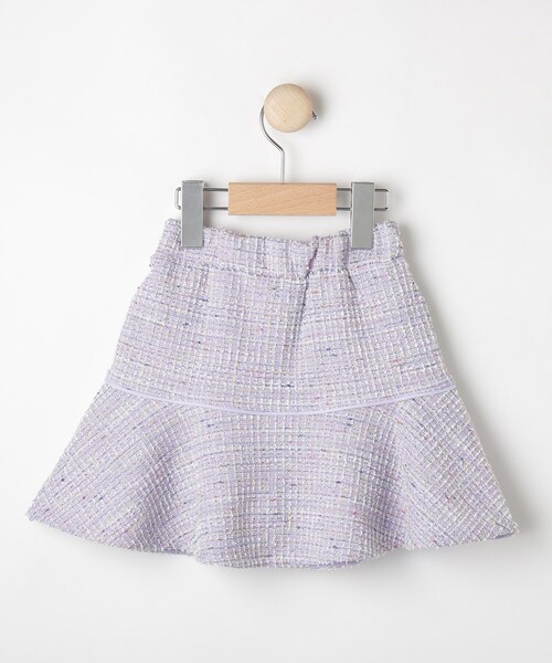 SHOO・LA・RUE（シューラルー）の「【110-140cm】カットツィードフレアスカパン（スカート・キッズ・ブラック/パープル・11/12/13/14）」の4枚目の写真