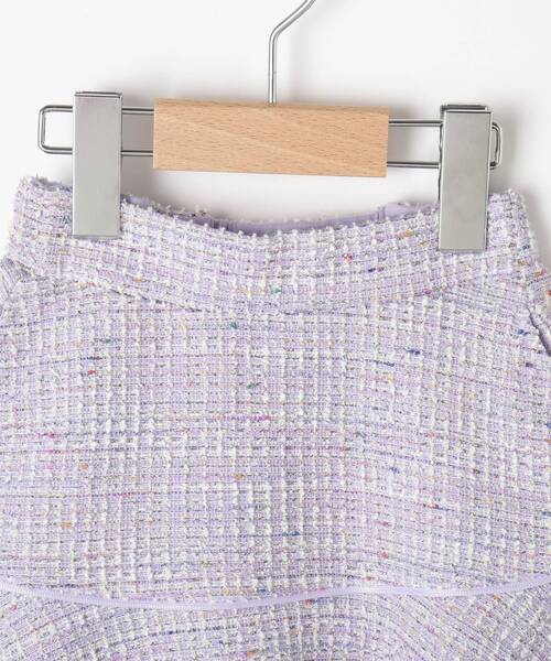 SHOO・LA・RUE（シューラルー）の「【110-140cm】カットツィードフレアスカパン（スカート・キッズ・ブラック/パープル・11/12/13/14）」の5枚目の写真