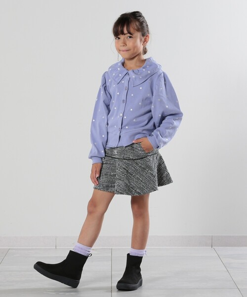 SHOO・LA・RUE（シューラルー）の「【110-140cm】カットツィードフレアスカパン（スカート・キッズ・ブラック/パープル・11/12/13/14）」の12枚目の写真