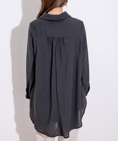 Jayro（ジャイロ）の「スキッパーVネックシャツブラウス（シャツ/ブラウス・レディース・ブルー/ブラック/グリーン/レッド/ネイビー・FREE）」の22枚目の写真