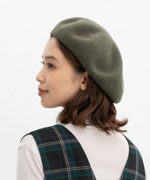 Honeys(ハニーズ)の「ウール混ベレー帽(ハンチング/ベレー帽・レディース・ブラック/グリーン/ブラウン/ベージュ・FREE)」の10枚目の写真
