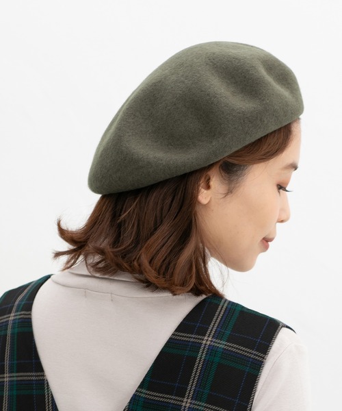 Honeys(ハニーズ)の「ウール混ベレー帽(ハンチング/ベレー帽・レディース・ブラック/グリーン/ブラウン/ベージュ・FREE)」の11枚目の写真