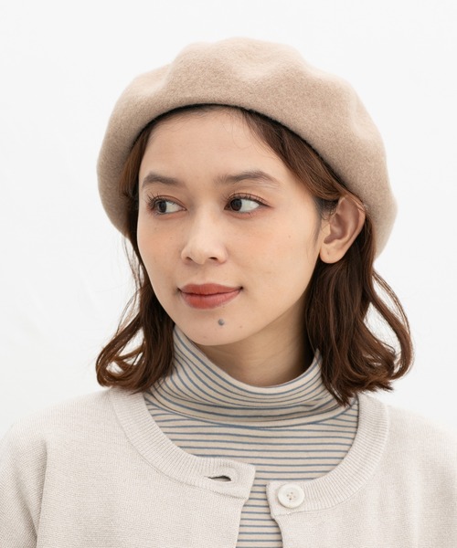 Honeys(ハニーズ)の「ウール混ベレー帽(ハンチング/ベレー帽・レディース・ブラック/グリーン/ブラウン/ベージュ・FREE)」の17枚目の写真