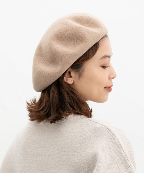 Honeys(ハニーズ)の「ウール混ベレー帽(ハンチング/ベレー帽・レディース・ブラック/グリーン/ブラウン/ベージュ・FREE)」の18枚目の写真