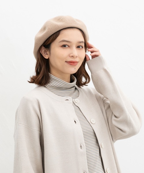 Honeys(ハニーズ)の「ウール混ベレー帽(ハンチング/ベレー帽・レディース・ブラック/グリーン/ブラウン/ベージュ・FREE)」の20枚目の写真
