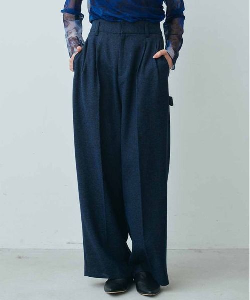 ＭＥＤＥ１９Ｆ ツイードライクなリラックスワイドスラックス（スラックス）｜MEDE19F（メデジュウキュウ）