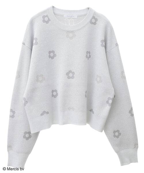 Miffy（ ミッフィー）の「Miffy/フラワージャガードニットプルオーバー（ニット/セーター・レディース・ラベンダー/ホワイト/ピンク/ブラック・FREE）」の2枚目の写真