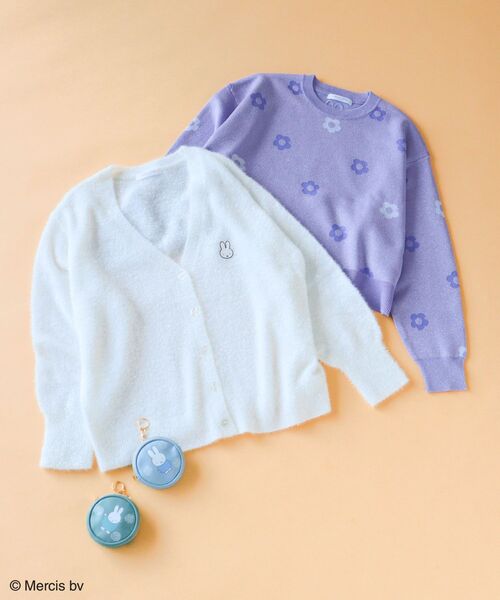 Miffy（ ミッフィー）の「Miffy/フラワージャガードニットプルオーバー（ニット/セーター・レディース・ラベンダー/ホワイト/ピンク/ブラック・FREE）」の6枚目の写真