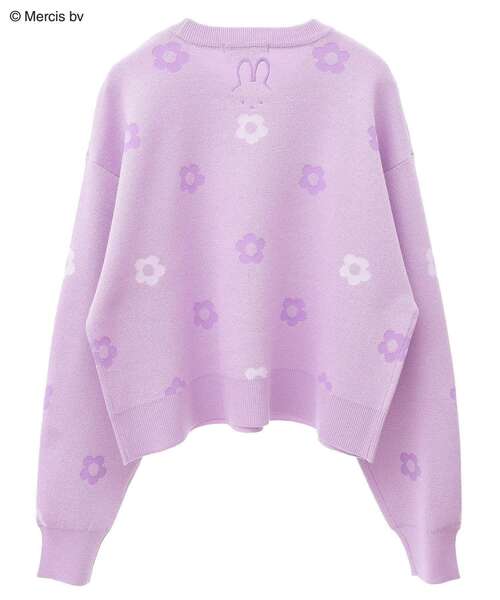 Miffy（ ミッフィー）の「Miffy/フラワージャガードニットプルオーバー（ニット/セーター・レディース・ラベンダー/ホワイト/ピンク/ブラック・FREE）」の7枚目の写真