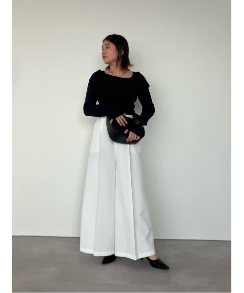 UR'S(ユアーズ)の「ワンタックオーバーワイドパンツ(その他パンツ・レディース・ネイビー/キャメル/ホワイト・S/M/L)」の12枚目の写真
